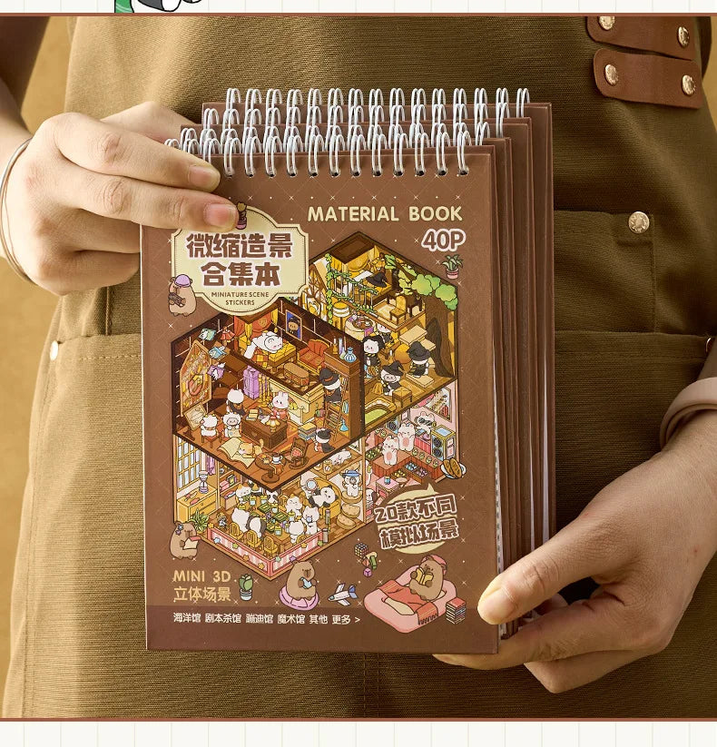 3D Landscape Sticker Collection Book for Scrapbooking & Journaling
