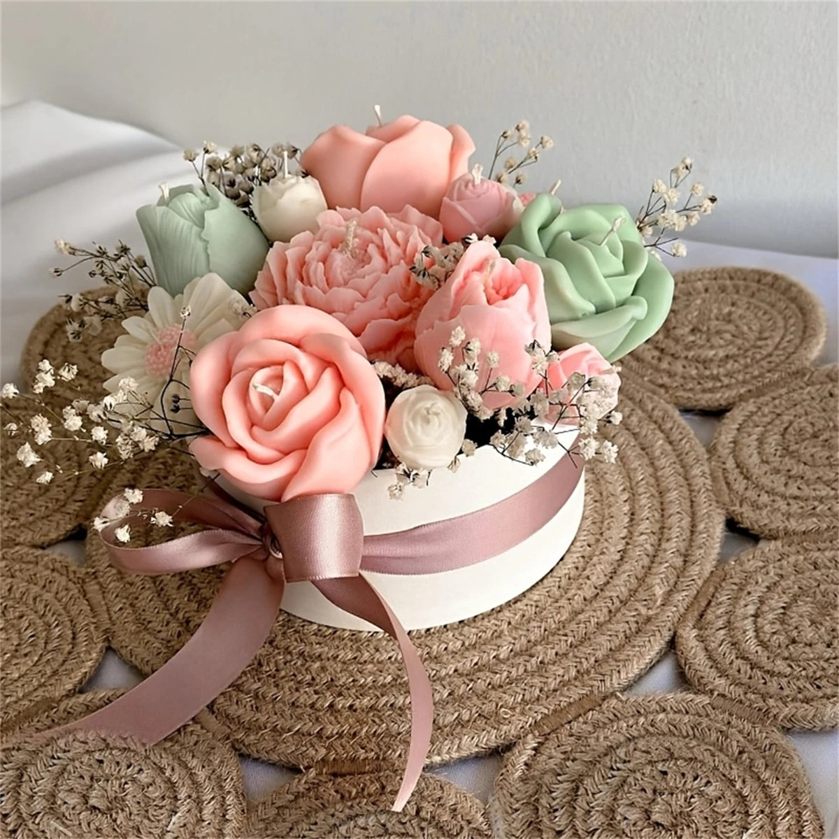 5-Piece Floral Silicone Candle Mold Set