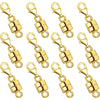 A set of gold-colored magnetic jewelry clasps for necklaces and bracelets.