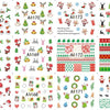 A collection of Christmas themed nail art stickers featuring festive designs and seasonal motifs.