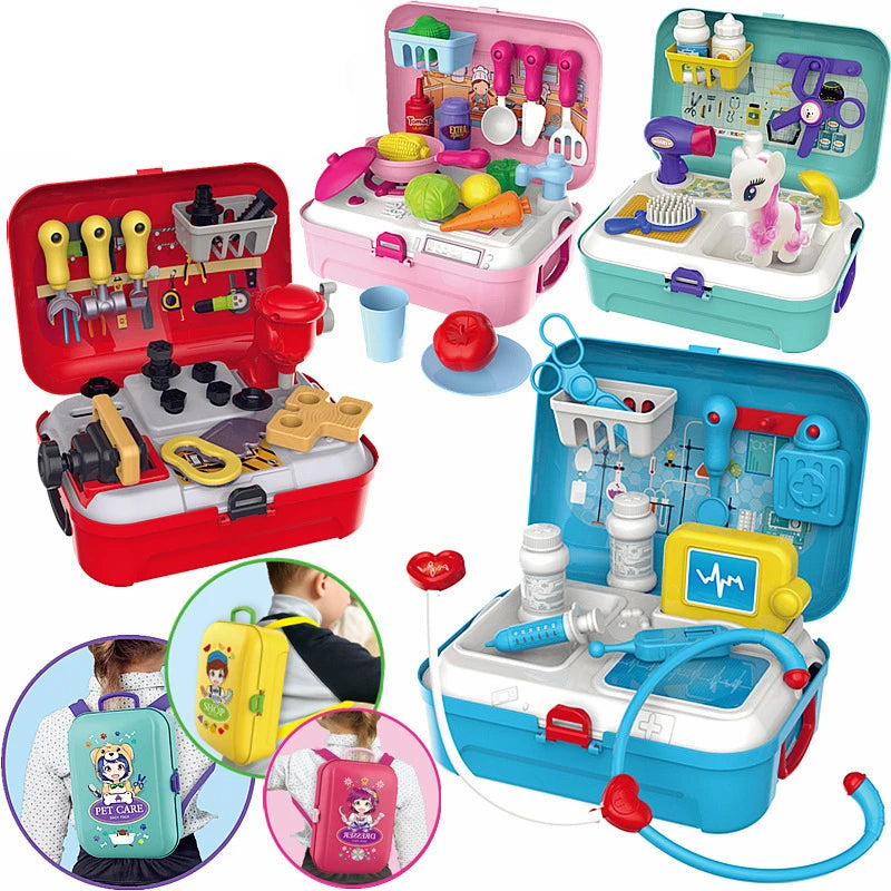 Kids Pretend Doctor Play Set with Portable Backpack Medical Kit