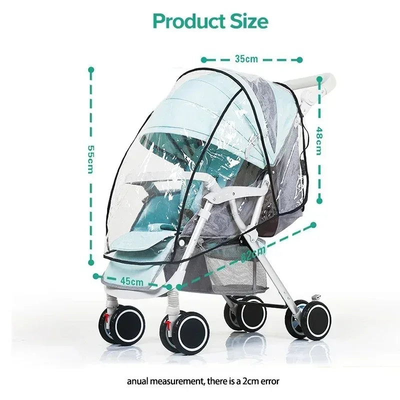 Universal Transparent Stroller Rain Cover with Zipper
