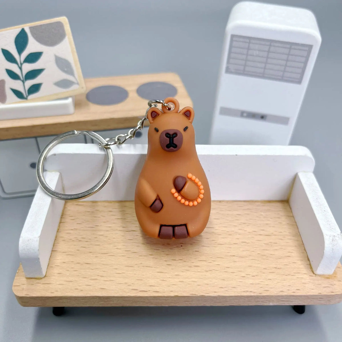 Cute Capybara Keychain Charm – Soft PVC Pendant for Bags, Phones & Keys