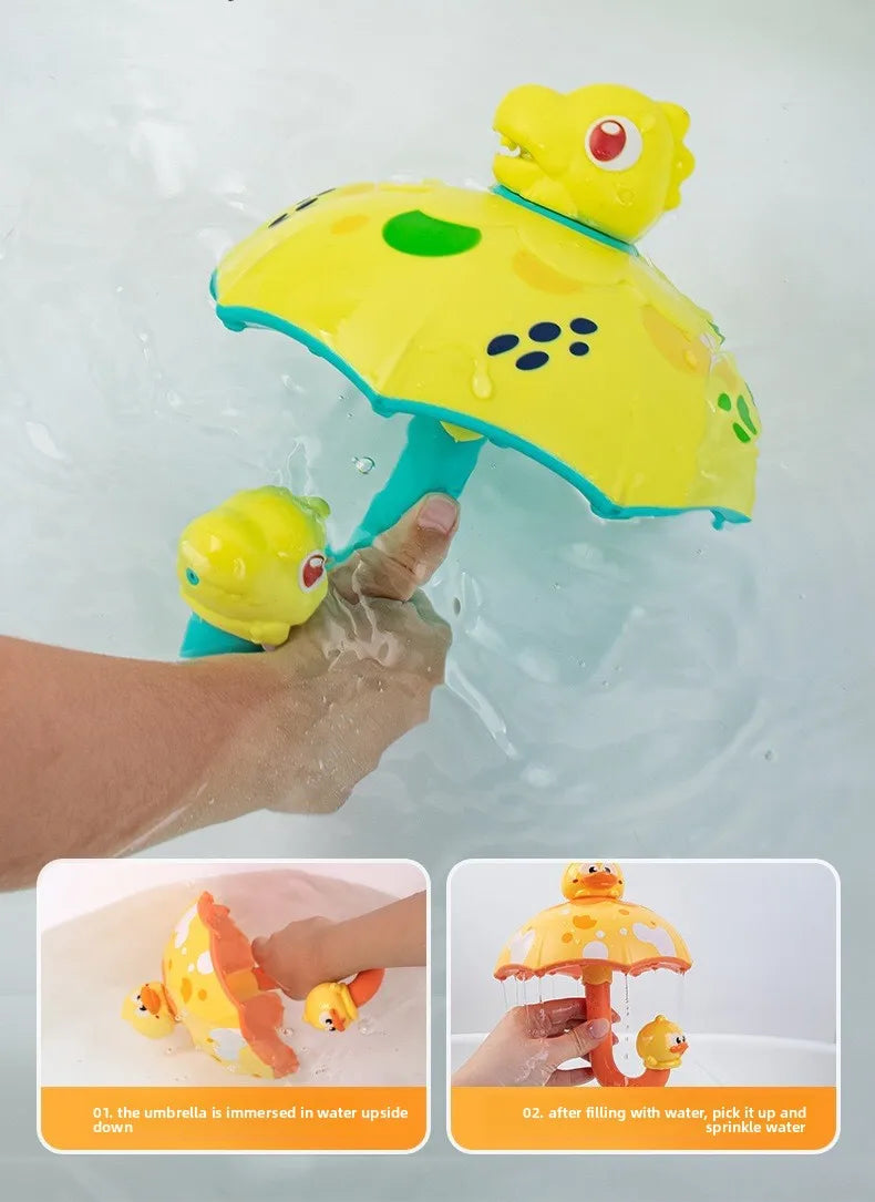 Rotating Water Umbrella Bath Toy for Toddlers – Duck & Dinosaur Sprinklers