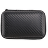 Black portable voice changer microphone with a textured surface and zippered case.