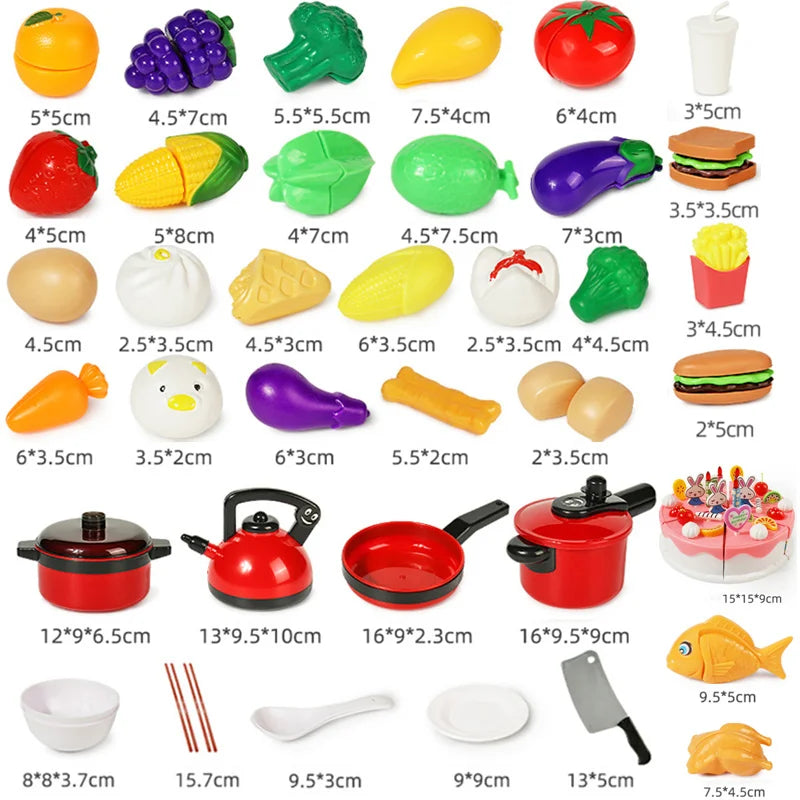Pretend Play Food Cutting Set for Kids – Educational Fruit & Vegetable Toy