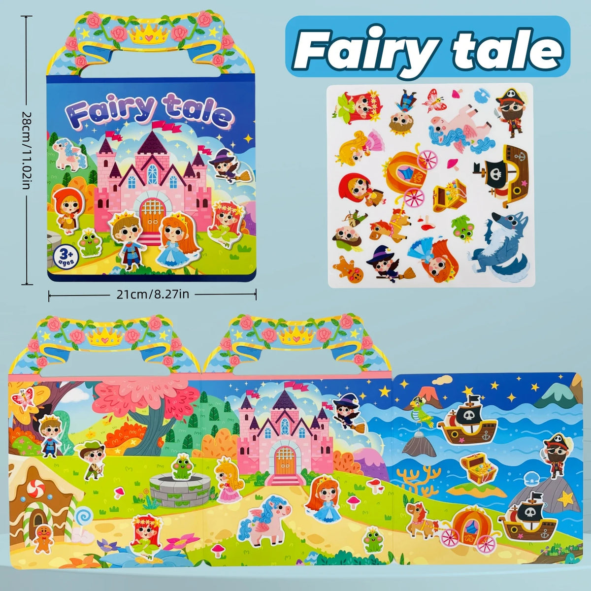 Reusable Sticker Book for Kids – Mess-Free Pretend Play & Learning Themes
