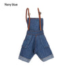 Navy blue mini doll overalls set with a white t-shirt