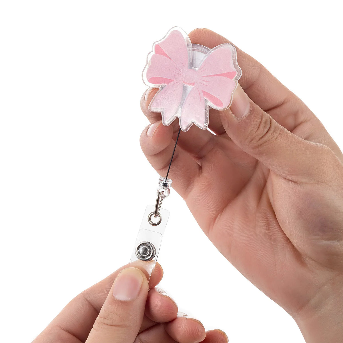 Shiny Acrylic Retractable Badge Reel with Alligator Clip