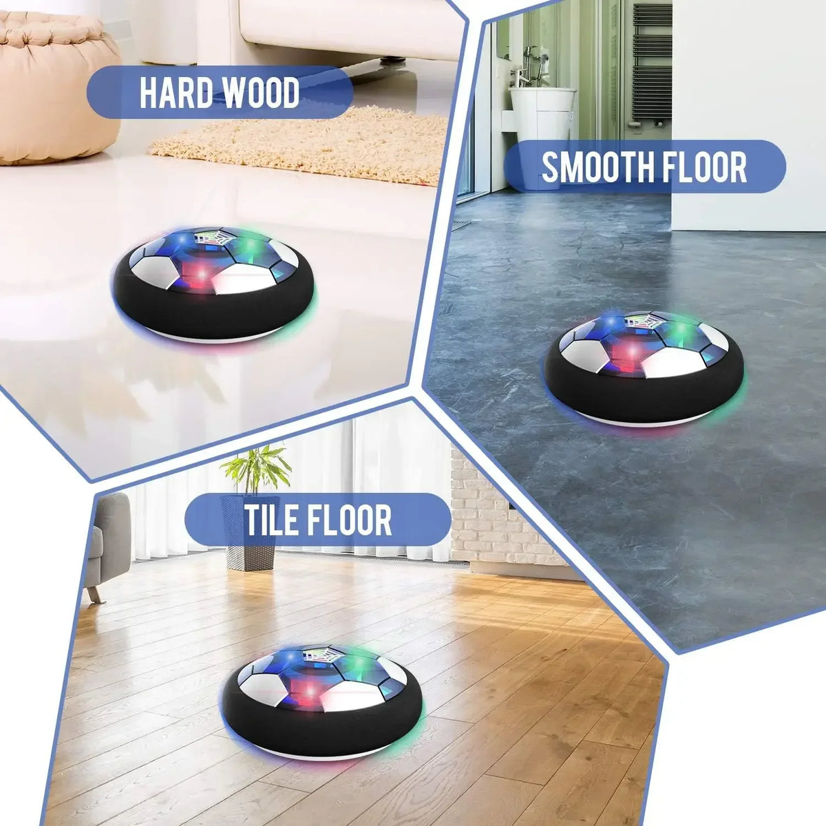 LED Hover Soccer Ball with Foam Bumper for Kids & Pets