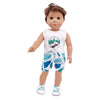 Bear Print Casual Outfit for 43 cm Baby Dolls