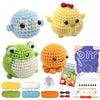 Beginner Crochet Kit – 4 Adorable Animal Projects (Whale, Chick, Penguin, Bee)