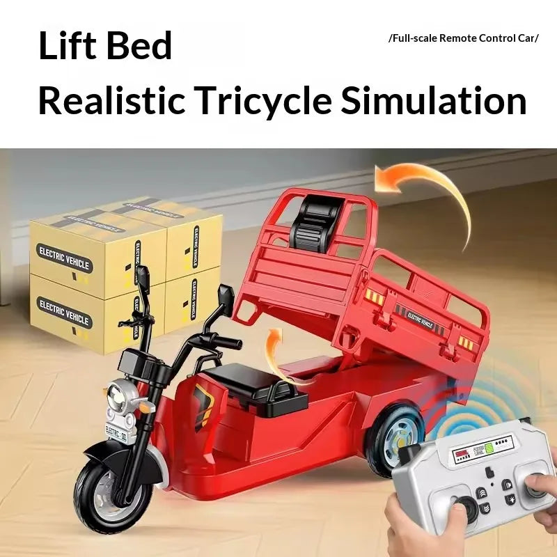 Mini Remote Control Tricycle with Liftable Bed