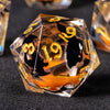 Liquid Core Glow D&D Dice Set with Sharp Edges