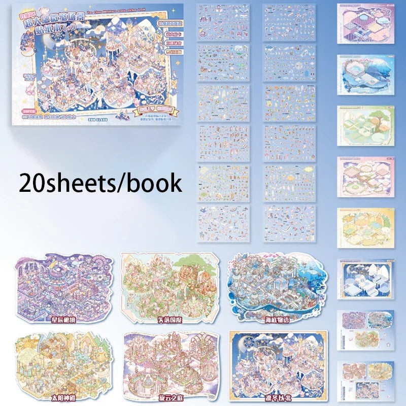 Cute Waterproof Sticker Pack for DIY Crafts and Scrapbooking