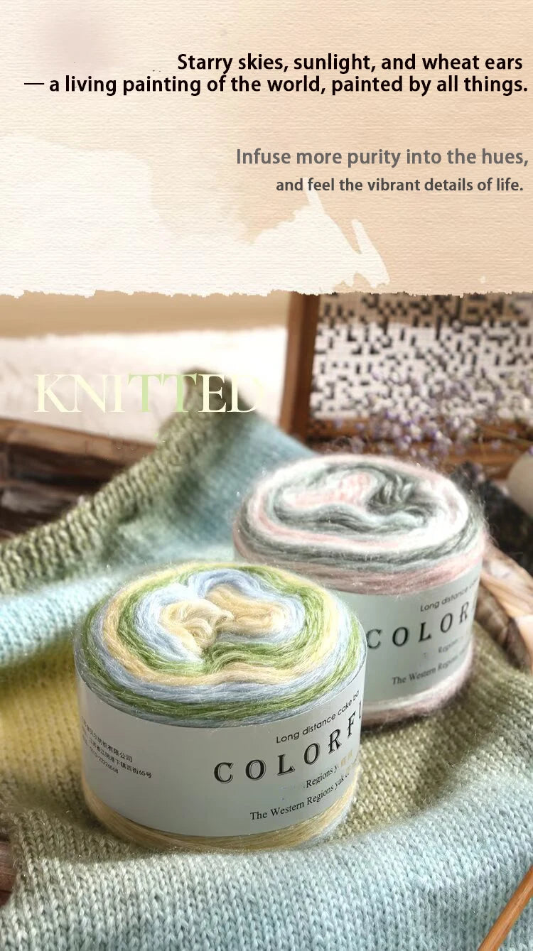 Gradient Cake Yarn – 200g Soft Wool Blend for Knitting & Crochet