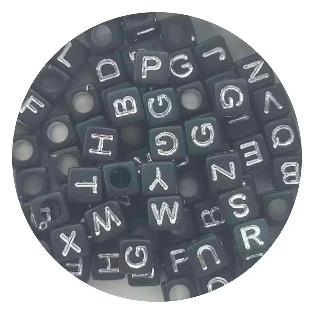 Acrylic Alphabet Beads for Jewelry Making - Mixed Letter Cubes