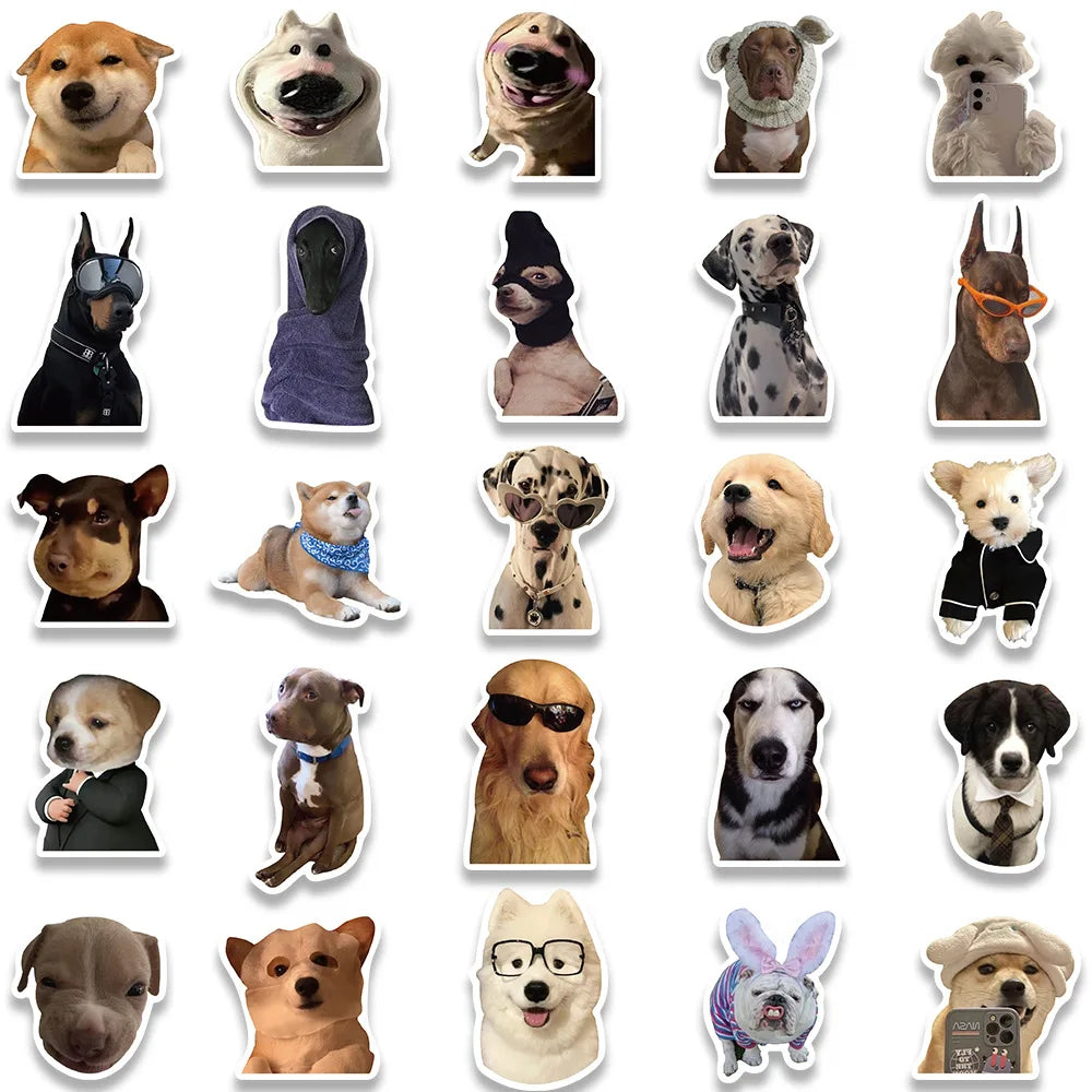 A collection of cute animal and cat stickers featuring various breeds, dogs, and cats.