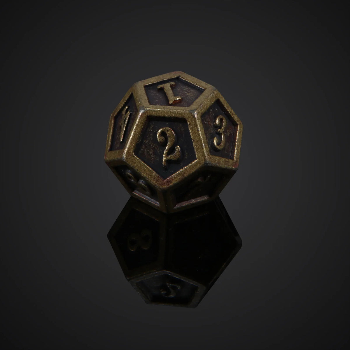 Bronze Metal Polyhedral Dice Set for RPG Games