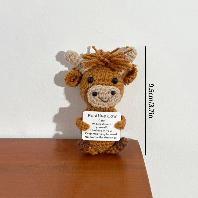 Handmade Crochet Positive Doll with Hugging Card