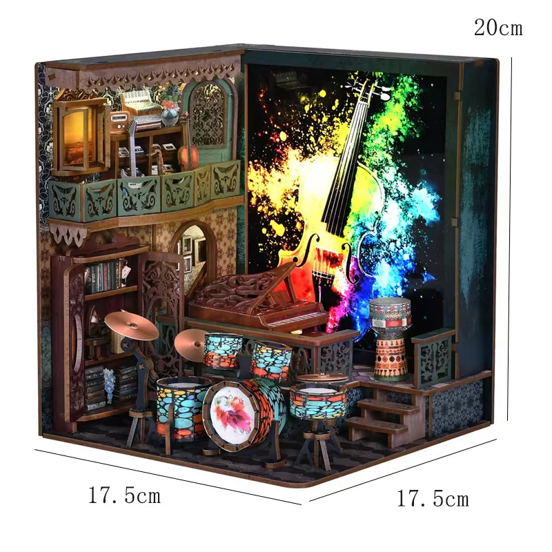 DIY Book Nook Kit – Magic House Wooden 3D Puzzle Bookshelf Insert