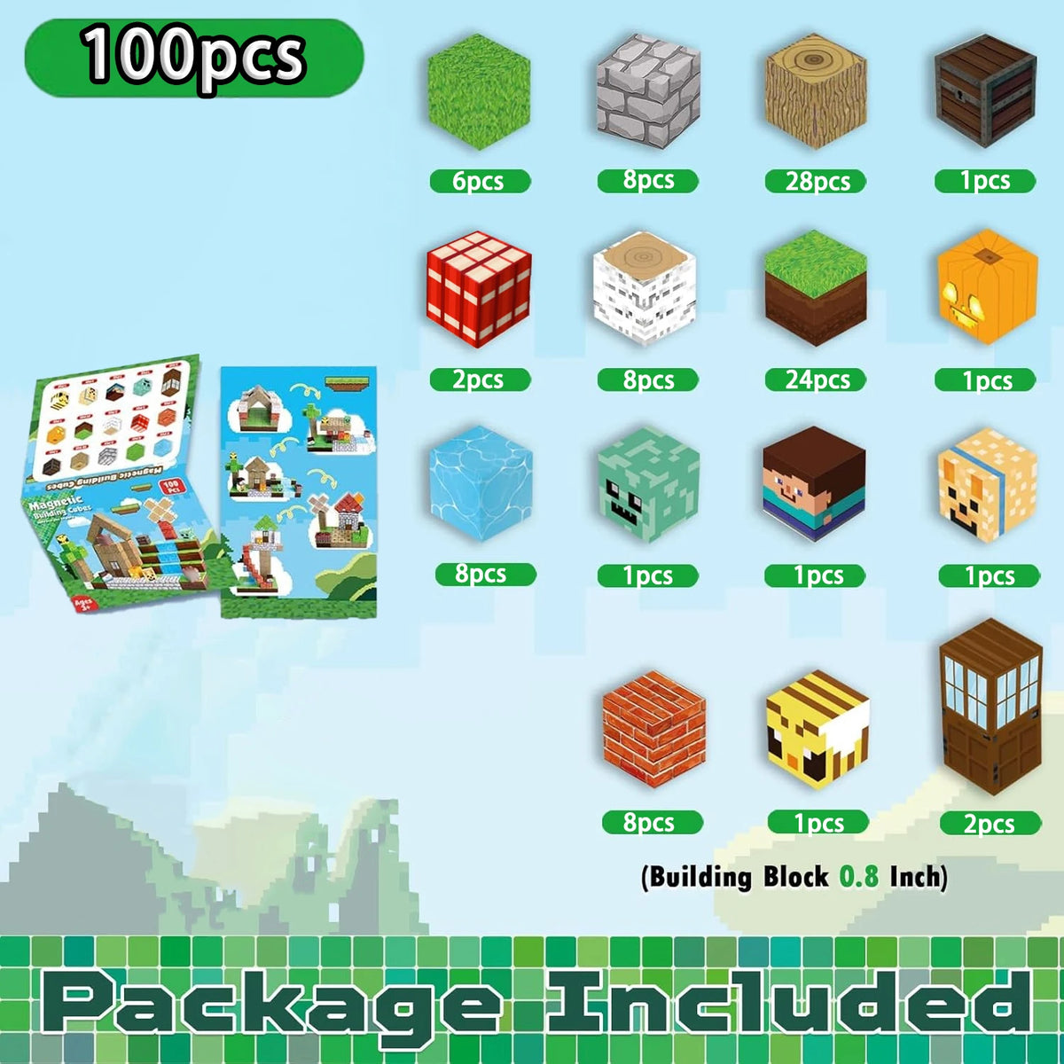 Magnetic Forest House Building Blocks Set