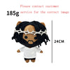 A plush doll resembling Eminem with black dreadlocks and a silver crown, standing against a white background.