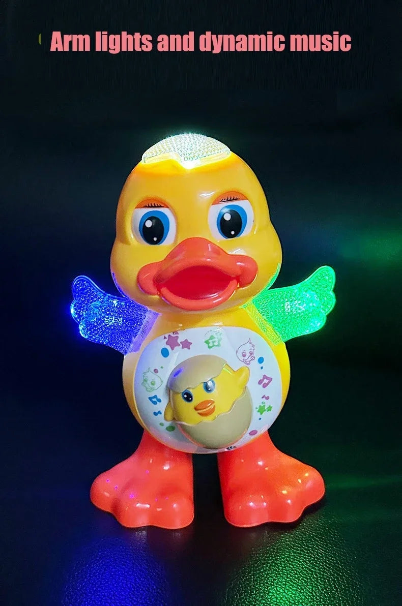 Electric Dancing Duck Toy with Music and Light-Up Eyes