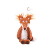 An adorable orange fox plushie with fluffy ears and white chest, sitting on a white background.