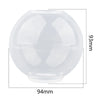 Clear geometric resin casting mold with a round base, measuring 94mm wide and 93mm tall.