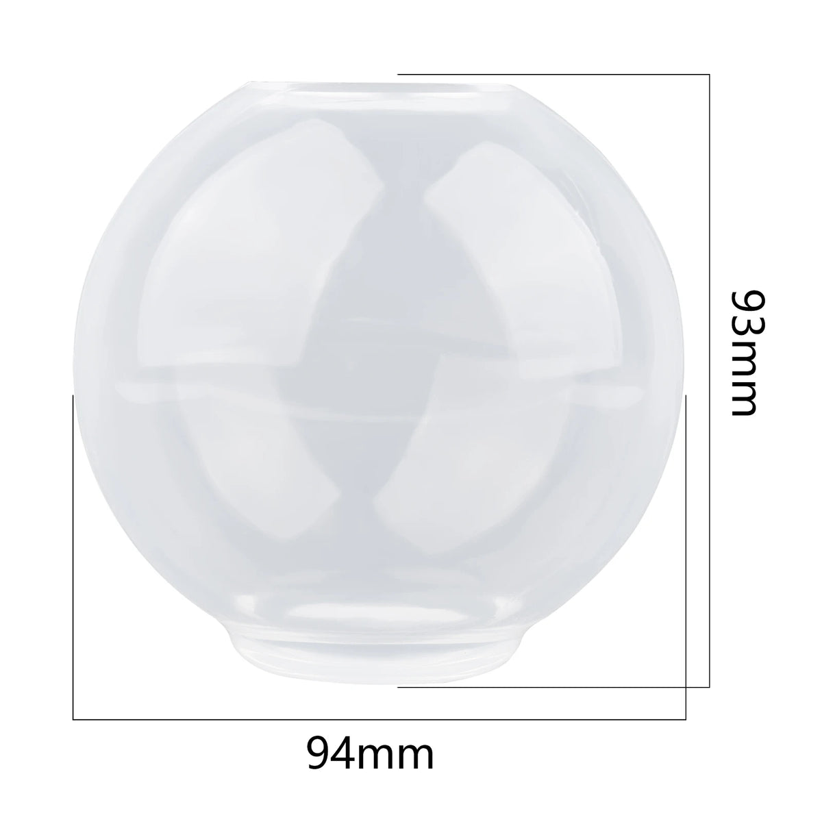 Clear geometric resin casting mold with a round base, measuring 94mm wide and 93mm tall.