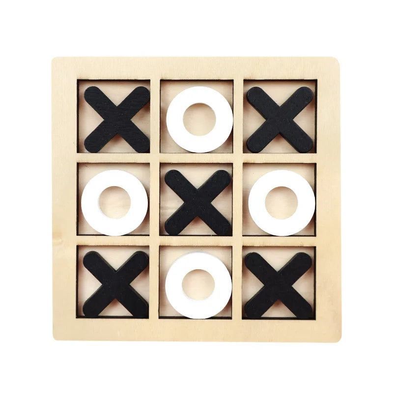 Classic Wooden Tic Tac Toe Game for Family Fun