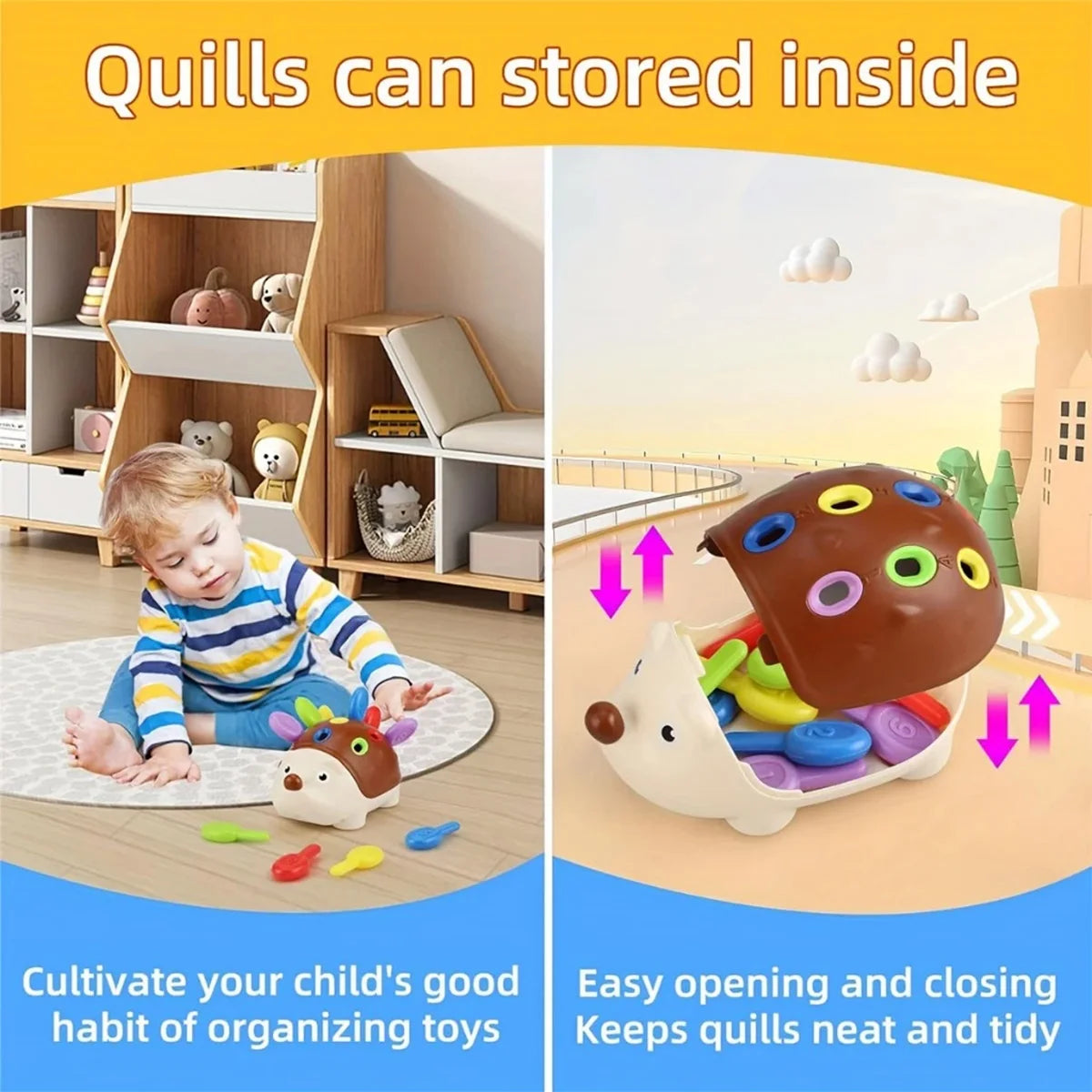 Sensory Hedgehog Toy for Toddlers – Montessori Fine Motor Development