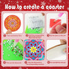 Mandala Floral Diamond Art Coaster Set with Stand