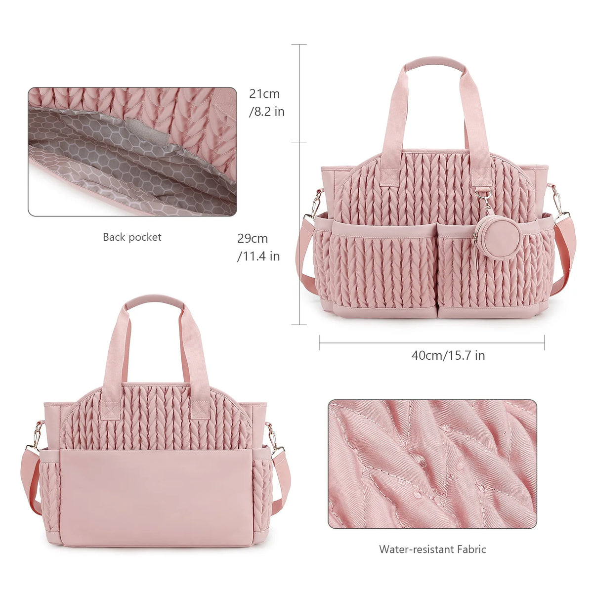 Waterproof Diaper Bag with Multiple Pockets for Parents