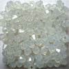 Clear faceted glass bicone beads used for jewelry making