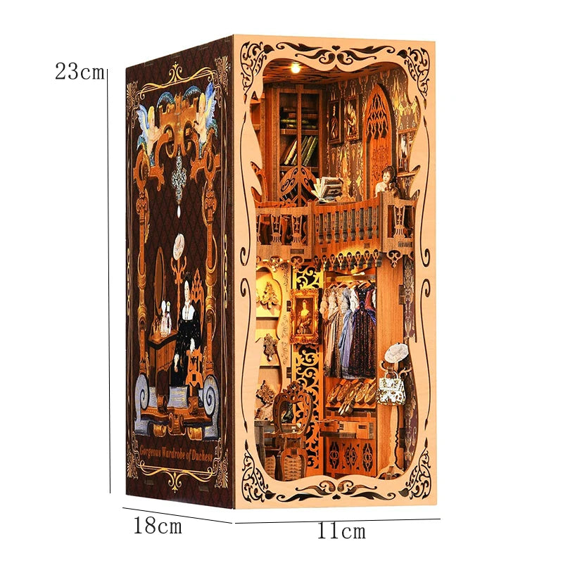 DIY Book Nook Kit – Magic House Wooden 3D Puzzle Bookshelf Insert
