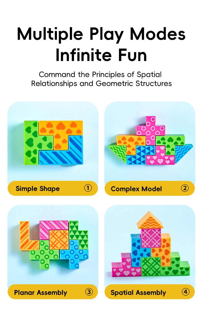 3D Logic Puzzle Building Blocks for Kids – STEM Learning & Fine Motor Skills