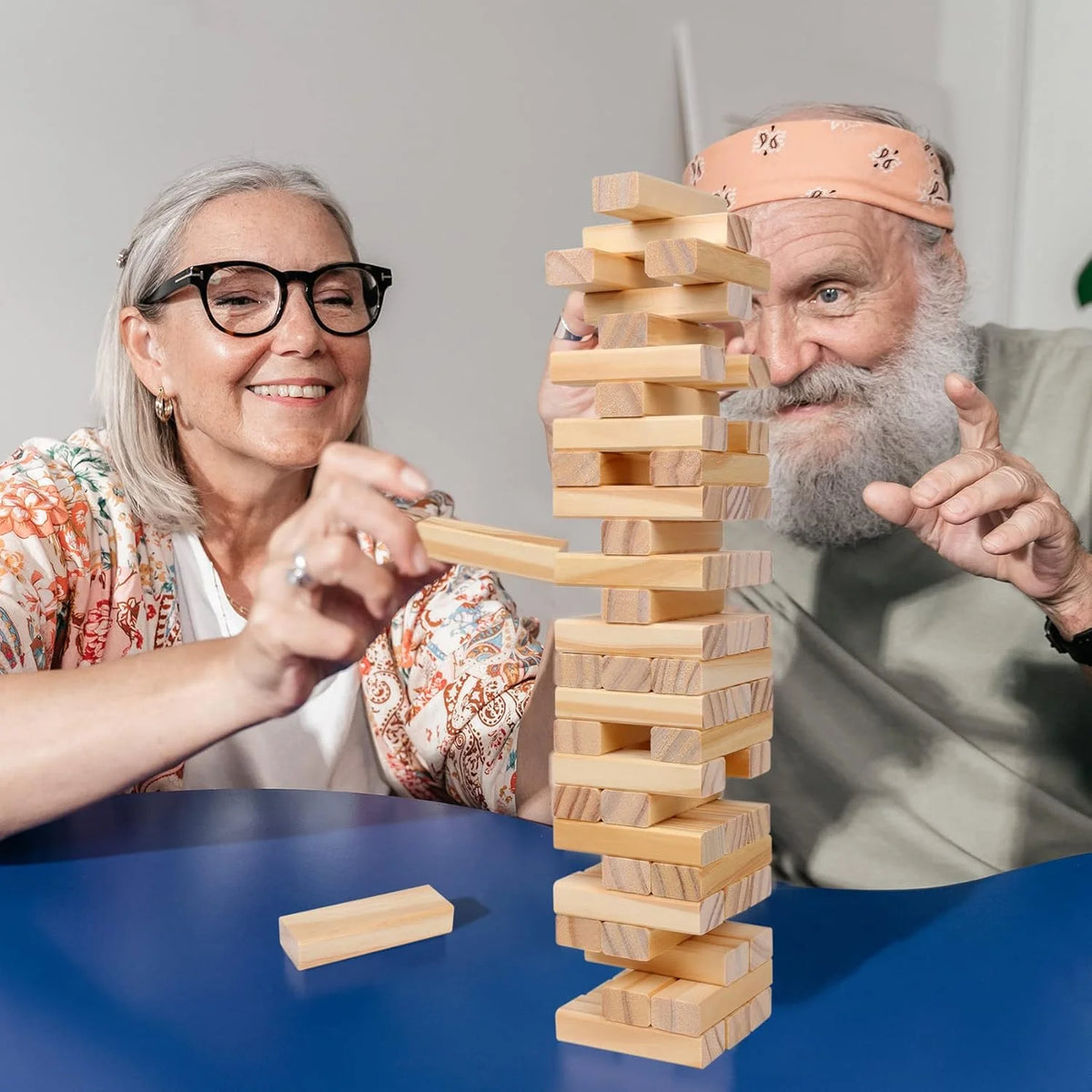 Classic Wooden Tumble Tower Game – 54 Pieces for Family Fun