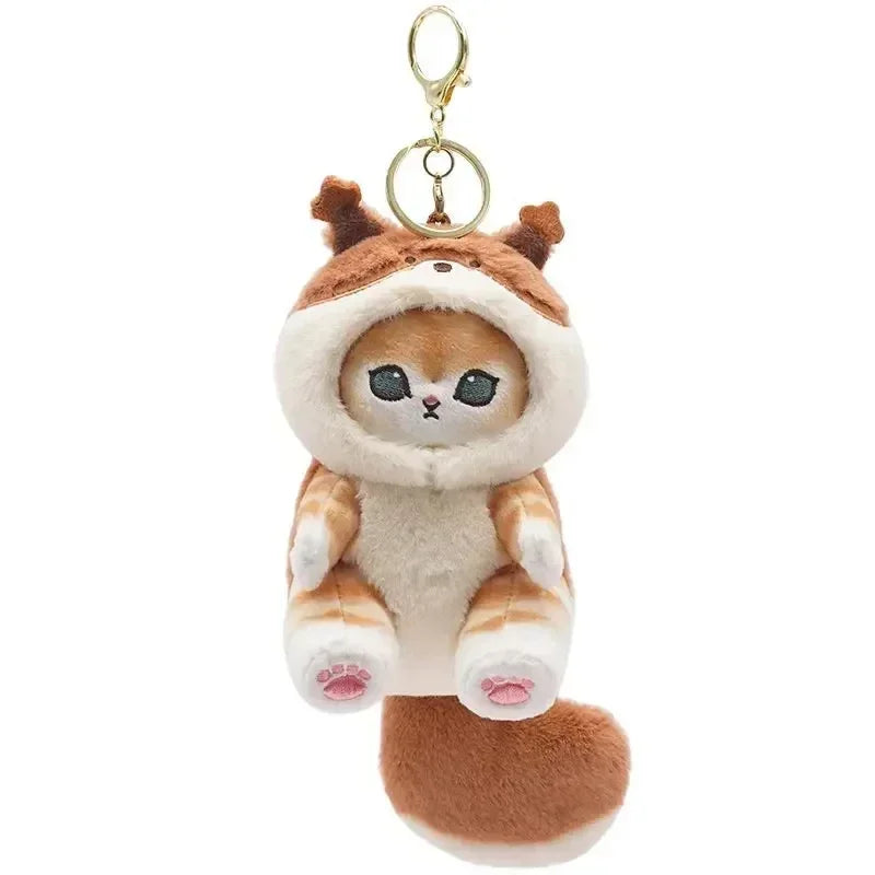 Adorable Plush Keychain Set – Raccoon, Shark & Cat