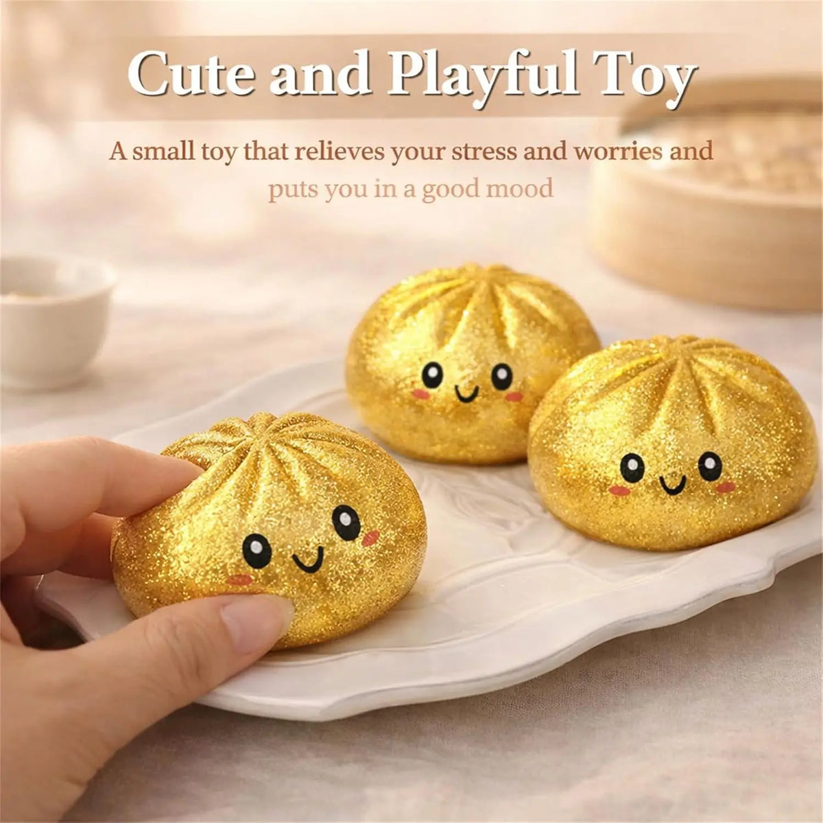 Glitter Dumpling Squishy Stress Relief Toy