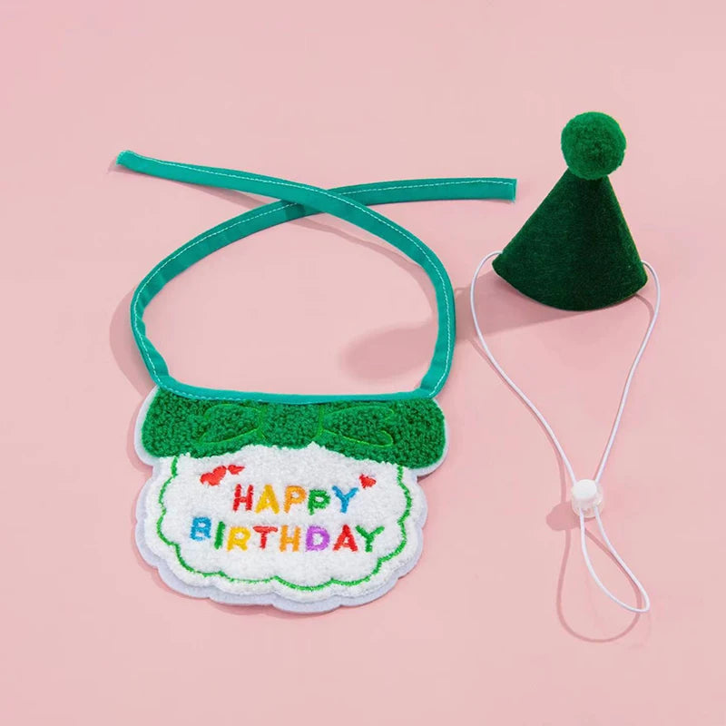 Pet Birthday Hat and Bib Celebration Set