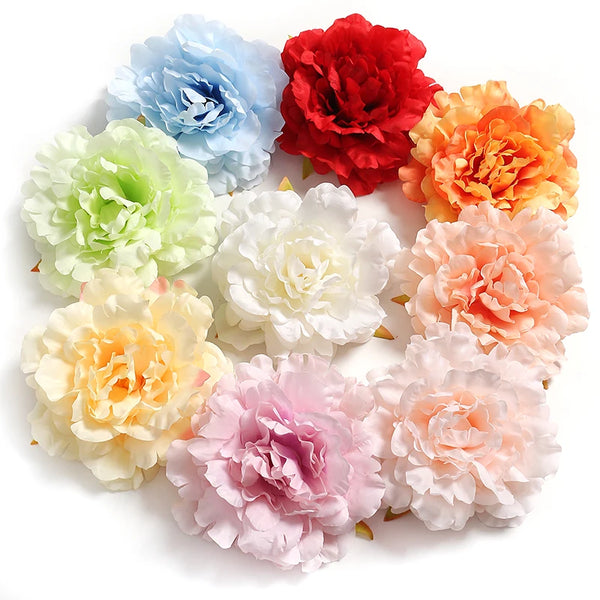 Silk Peony Artificial Flower Heads for Crafts and Home Decor