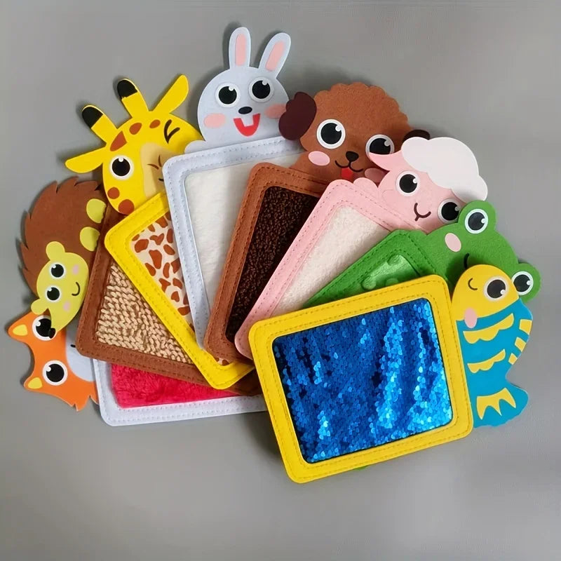 Animal-Themed Sensory Mat with 8 Textured Felt Touch Boards