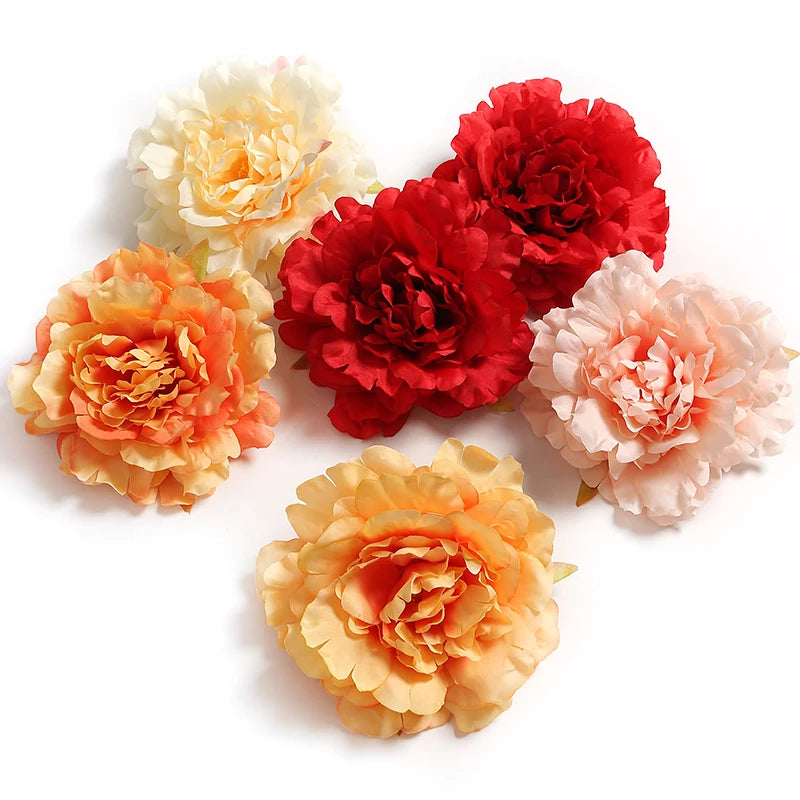 Silk Peony Artificial Flower Heads for Crafts and Home Decor