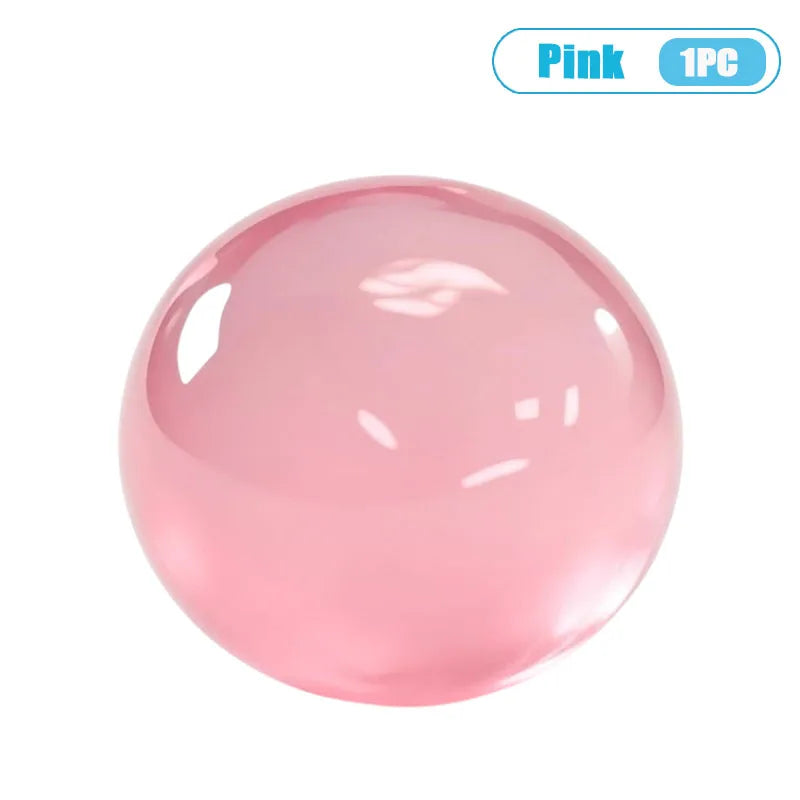 Pink squishy stress relief ball made from handmade coconut oil