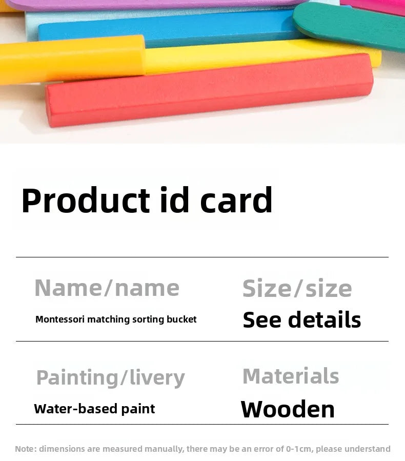 Wooden Montessori Color Sorting Toy for Toddlers