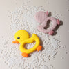 Adorable Duck Silicone Baby Teether with Clip