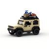 A detailed off-road SUV building block set in beige and black colors.