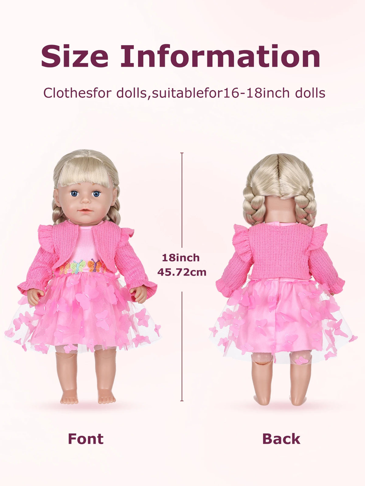 Adorable Baby Doll Clothing Set with Coat and Dress